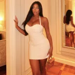 Slim Fit Backless Bodycon Dress Solid Color Sexy Elegant Perfect for Parties and Night Out Whole