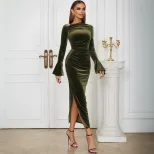 Elegant Womens Midi Dress Spring Summer Collection Sophisticated Style Perfect for Parties Whole