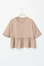 Cotton Pleated T Shirt Soft Loose Fit Round Neck Casual Everyday Wear Wholesale Available fast s