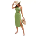 Asymmetrical Hollow Out A Line Dress Elegant Design Summer Style Vacation Ready Wholesale Availa
