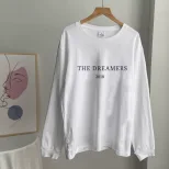 Womens Vintage Graphic T Shirt Casual Style Round Neck Long Sleeve Loose Fit Cotton Perfect for