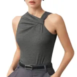 Chic Sleeveless T Shirt Elegant Design Summer Style Comfortable Fit Perfect for Office Wear Whol
