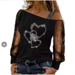Off Shoulder Color Block Printed Top Spring Collection Casual Wear Wholesale Available private l