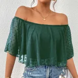 Off Shoulder Black Shirt Womens Fashion Elegant Design Versatile Style Perfect for Parties or Ca