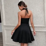 A Line Sleeveless Dress Waist Defining Backless Elegant Design Spring Summer Fashion Wholesale A