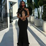 Womens Sexy Cross Back Bodycon Dress Spring Collection Figure Hugging Stylish Backless Perfect f