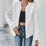 Autumn Long Sleeve Zipper Detail Cardigan Solid Color Lightweight Casual Style Wholesale Availab