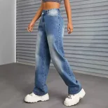 Wide Leg High Waisted Jeans Flattering Fit Floor Length Casual Style Wholesale Available factory