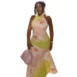 Elegant Womens Bodycon Dress Halter Neck Slim Fit Casual Style Perfect for Work and Social Event