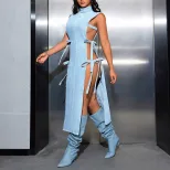 Trendy Womens Denim Dress Sexy Style Unique Design Casual Wear Wholesale Available OEM ODM servi