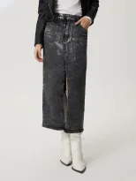 Vintage Silver Wash Denim Skirt Womens Retro Style Casual Fit High Waist Perfect for Spring Summ