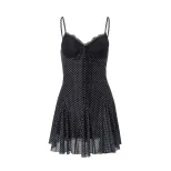 Lace Trim Polka Dot Sheer Halter Dress Sexy Elegant Design Spring Summer Fashion Wholesale Avail