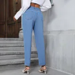 Womens Embroidered Straight Leg Jeans Casual Style Fashionable Design Comfortable Fit Perfect fo
