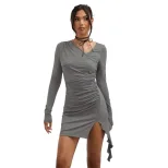 Fashionable Womens Bodycon Mini Dress Square Neck High Waist Trendy Style Spring Summer Collecti