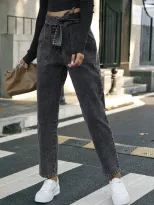 High Waisted Slim Fit Denim Pants Womens Casual Style Perfect for Spring and Summer Ready to Shi