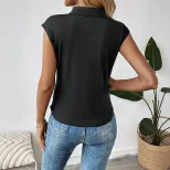 Sleeveless Black Floral Top Unique Chinese Style 3D Design Elegant Detailing Perfect for Casual