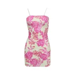 Summer Womens Bodycon Dress Off Shoulder Sexy Rose Print Sleeveless Perfect for Parties and Even