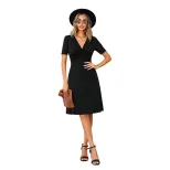 French Style V Neck Bodycon Dress Slim Fit Elegant Chic Perfect for Parties and Events Wholesale