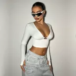 Womens Sexy Backless Crop Top Slim Fit Trendy Design Spring Summer Style Wholesale Available