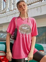 Fashionable Womens Short Sleeve T Shirt Round Neck Printed Design Casual Style Spring Summer Col