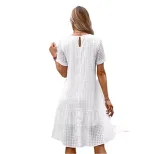 Short Sleeve Solid Color Dress Fresh and Sweet Style Perfect for Summer Occasions Wholesale Avai
