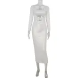 Lace Cutout Sexy Dress Rhinestone Button Detail Bodycon Style for Parties Wholesale Available pr