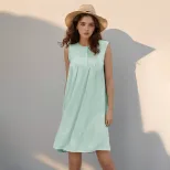 Casual A Line Dress Minimalist Style Loose Fit Solid Color Soft Draping Perfect for Everyday Wea