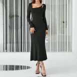Sexy Bodycon Long Dress Hollow Back Design Slim Fit Elegant Style Perfect for Parties and Night