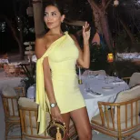 Fashionable Solid Color Ruched Bodycon Dress Off Shoulder Tie Detail Casual Style Perfect for Da