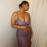 Backless Floral Print Bodycon Maxi Dress Slim Fit Sleeveless Street Style Perfect for Parties an