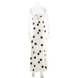 Elegant Off Shoulder Bodycon Summer Dress Polka Dot Design Slim Fit Soft Fabric Perfect for Part