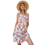Floral Print Maxi Dress for Women Sleeveless with Bow Detail Beach Vacation Style Available in Multiple Sizes