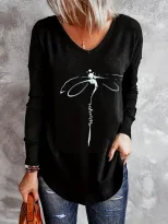 Womens Loose Fit Long Sleeve T Shirt V Neck Bamboo Fabric Summer Style Wholesale Available custo