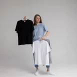 Womens 100 Cotton Solid Color T Shirt Round Neck Short Sleeve Versatile Style Spring Summer Coll