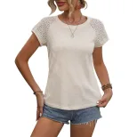 Womens Summer Top Solid Color Casual Style Lightweight Fabric Perfect for Everyday Wear Wholesal