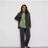 Loose Fit Turtleneck Sweater Solid Color Knitted Split Hem Autumn Winter Womens Fashion Wholesal