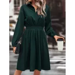 Elegant Slim Fit Solid Color Dress Womens Fashion European and American Style Casual or Formal W