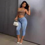 Womens Stretchy Skinny Jeans High Waist Comfortable Fit Versatile Style Perfect for Casual Wear