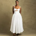 Fashionable Womens Color Block Dress Sleeveless A Line Casual Style Perfect for Summer Events Wh