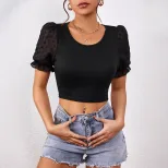 Womens Summer Top Solid Color Casual Style Lightweight Fabric Perfect for Everyday Wear Wholesal