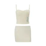 Summer Womens American Style Sexy Crop Top and Low Waist Printed Bodycon Skirt Set Trendy Comfortable Fashionabl