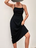 Womens Solid Color Cami Dress Side Ruching Sexy Fit Casual Summer Wear Wholesale Available facto