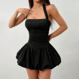 Summer Womens A Line Dress Halter Neck Sweet and Spicy Style Lightweight Fabric Perfect for Casu