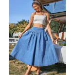 A Line Denim Skirt for Women Trendy Design Comfortable Fit Versatile Style Perfect for Casual Ou