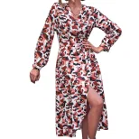 Fashionable Floral Print Tie Front Dress Womens Casual Style Perfect for Summer Events Wholesale
