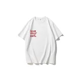 Womens Cotton T Shirt Casual Loose Fit Round Neck Summer Essential Letter Print Wholesale Availa