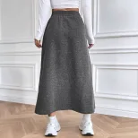 Casual Midi Skirt Elastic Waist Versatile Design Autumn Winter Style Wholesale Availability bulk