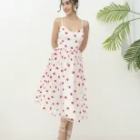 French Style Elegant Peach Velvet Mesh Sweet Dress Slim Fit Spaghetti Straps Delicate Design Per