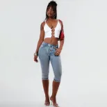 Sexy Womens Crop Top Slim Fit Short Sleeve Lightweight Fabric Spring Summer Fashion Wholesale Av