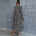 Long Sleeve Black Floral Maxi Dress for Women Stylish Autumn Winter Design Perfect for Casual or